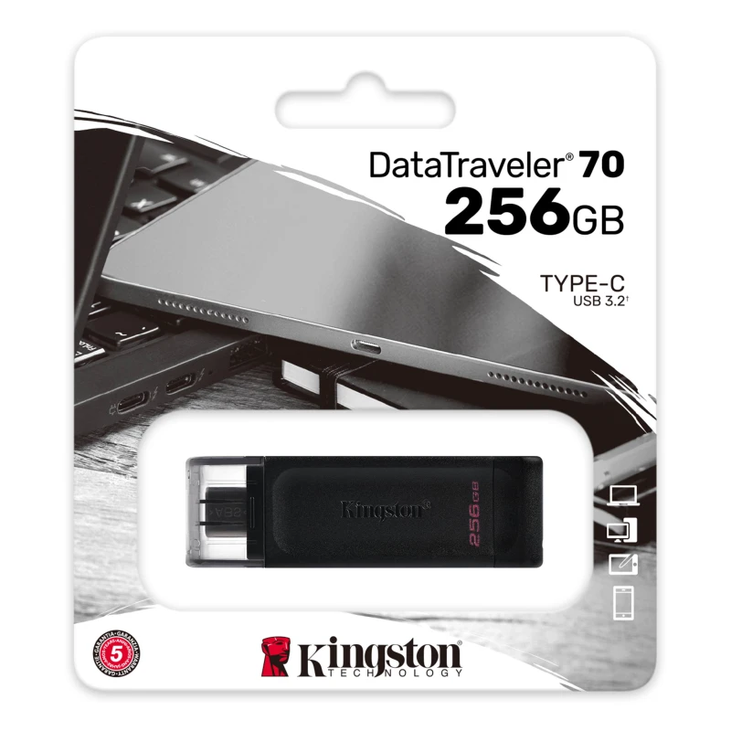 Clé USB Kingston DataTraveler 70 USB Type-C 3.2 Gen1 256GB (DT70/256G)