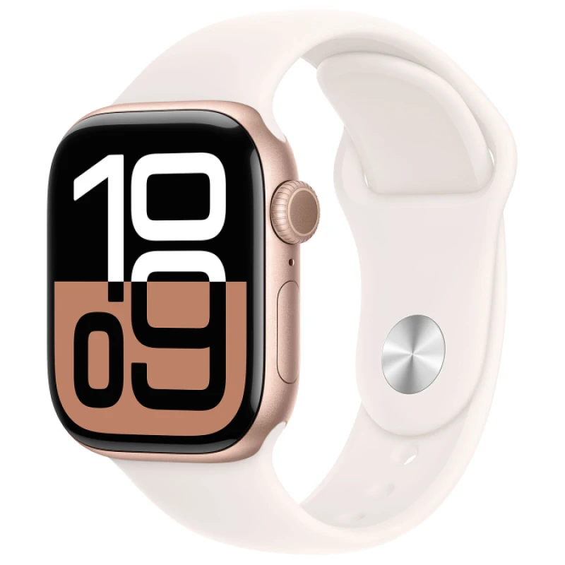 Montre connectée Apple Watch Series 10 GPS 42mm avec bracelet sport Light Blush M/L (MWWJ3QA/A) - Prix maroc