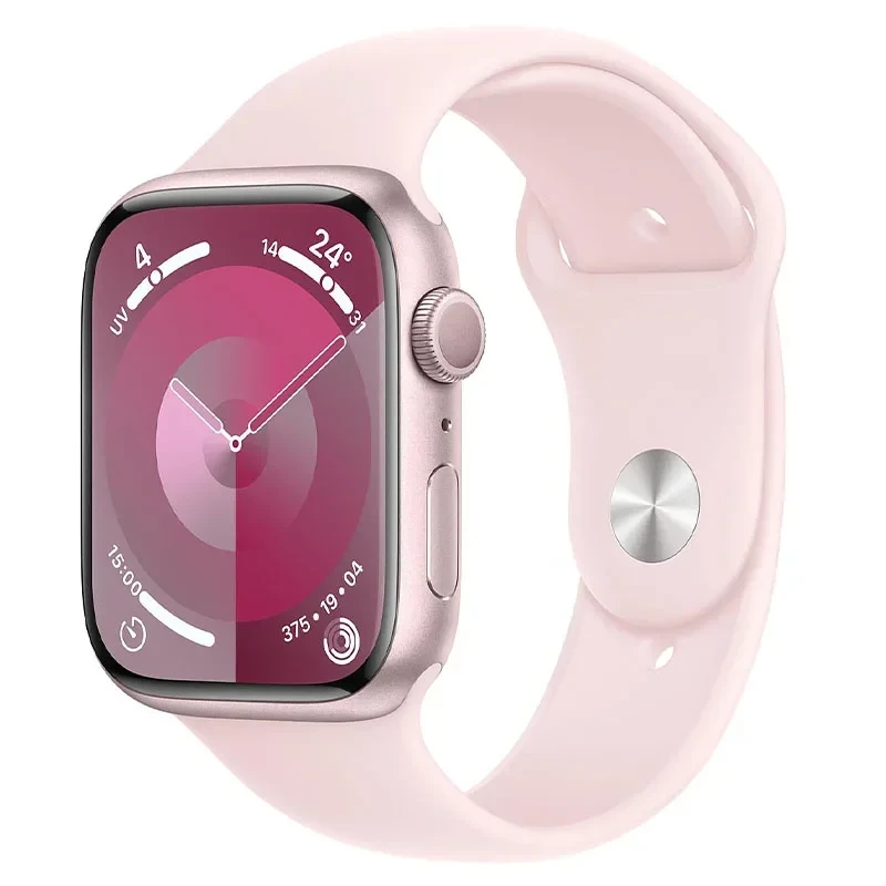 Montre connectée Apple Watch Series 9 GPS 45mm avec bracelet sport rose clair M/L (MR9H3QF/A) - Prix maroc