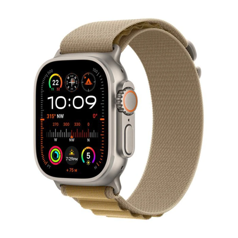 Montre connectée Apple Watch Ultra 2 GPS + Cellular 49mm avec bracelet alpin beige Large (MX4H3QA/A) - Prix maroc