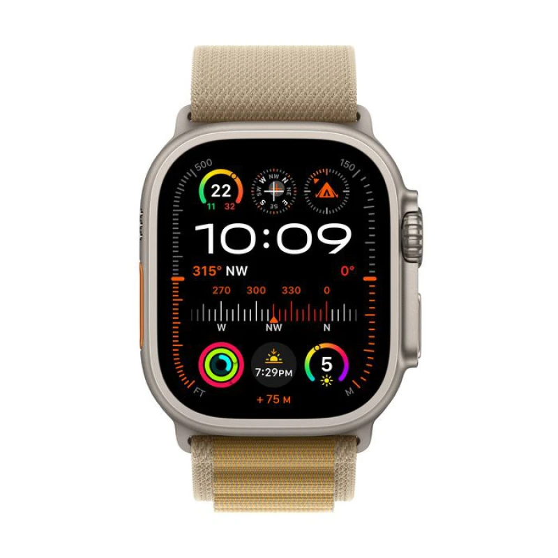 Montre connectée Apple Watch Ultra 2 GPS + Cellular 49mm avec bracelet alpin beige Large (MX4H3QA/A) - Prix maroc
