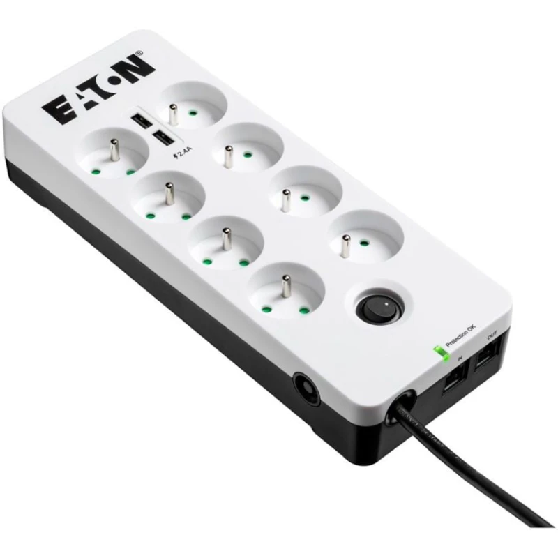 Multiprise Eaton Protection Box 8 USB Tel FR - Parafoudre avec 8 prises (PB8TUF) linksolutions