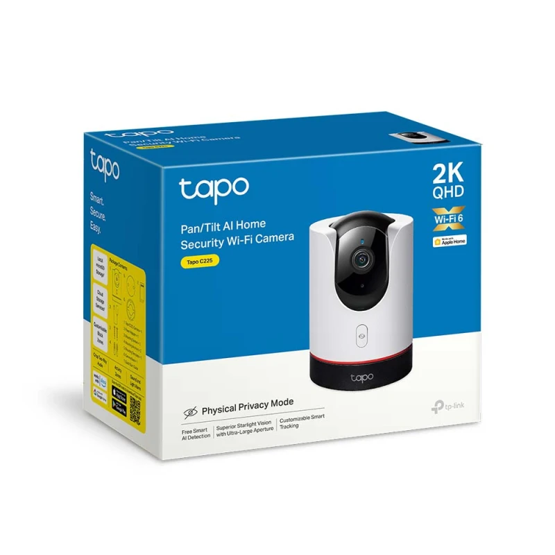 TP-Link Tapo C225 Caméra Wi-Fi AI Pan/Tilt – 2K 4MP – Sécurité Intérieure - Prix compétitif et achat en ligne au Maroc