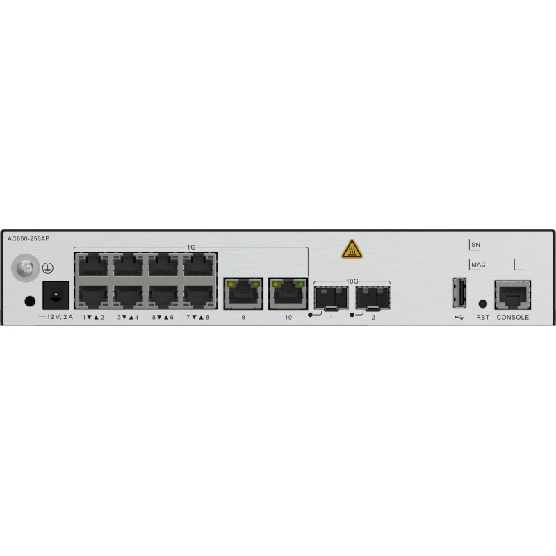 Contrôleur d'accès Huawei Sans fil AC650-256AP Avec 10 Ports GE Et 2 Ports SFP+ 10GE (02355NCH)