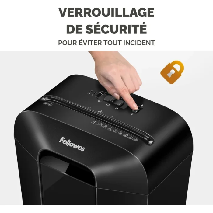 Destructeur Fellowes Powershred LX70 – Coupe croisée 11 feuilles – Corbeille 18L (4407501) - Prix Maroc