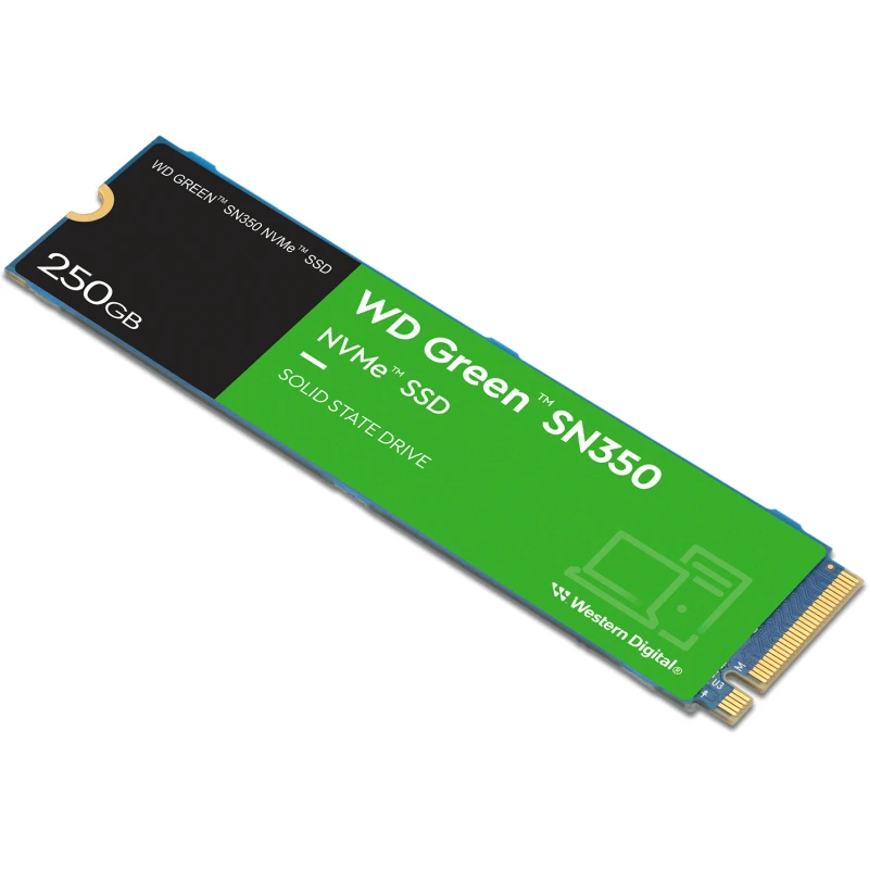 Disque dur WD Green interne SSD SN350 M.2 2280 PCIe Gen3 x4 NVMe 250Go (WDS250G2G0C)