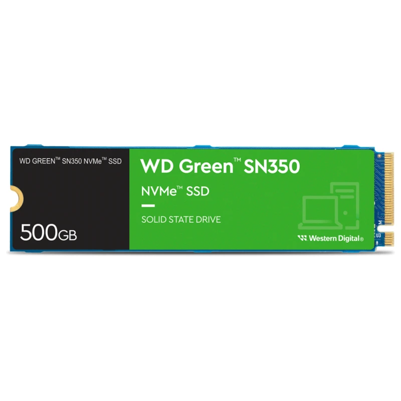 Disque dur WD Green interne SSD SN350 M.2 2280 PCIe Gen3 x4 NVMe 500Go (WDS500G2G0C)