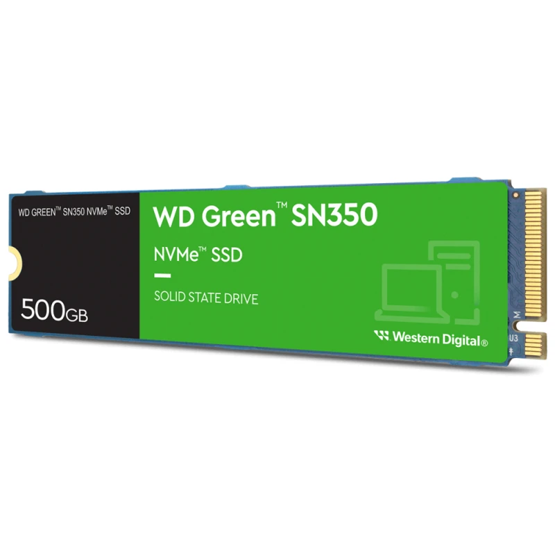 Disque dur WD Green interne SSD SN350 M.2 2280 PCIe Gen3 x4 NVMe 500Go (WDS500G2G0C)