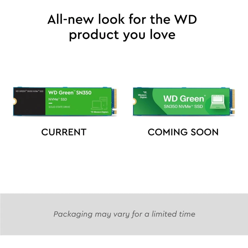 Disque dur WD Green interne SSD SN350 M.2 2280 PCIe Gen3 x4 NVMe 500Go (WDS500G2G0C)