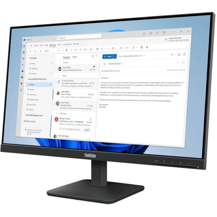 Écran Lenovo ThinkVision S24-4e 24&Prime; FHD 100Hz IPS HDMI VGA (64B5KAT1EU) - Prix bas Maroc