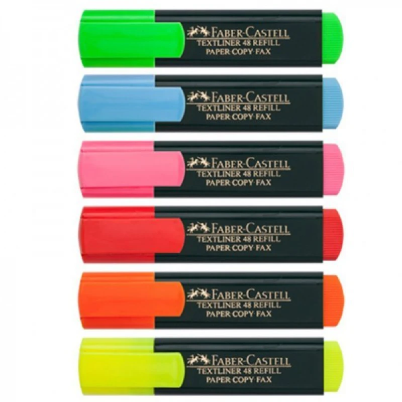 Ecriture Faber castell 1548 FLUORESCENT TEXTLINER BOITE DE 10 FLUORESCENTS