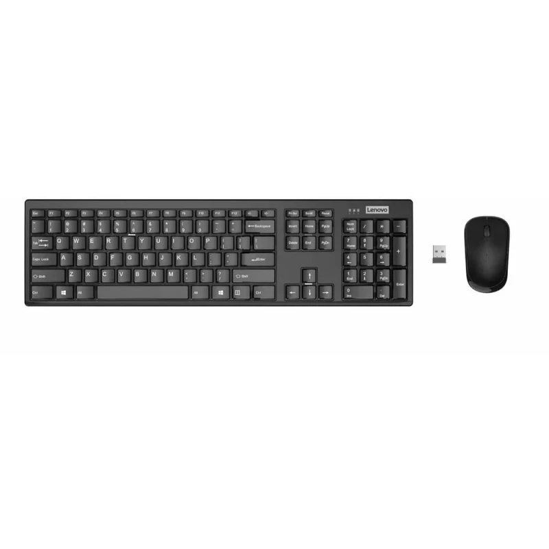 Ensemble 100 Clavier et Souris Sans Fil Lenovo - AZERTY Français - Noir - 4X31N94477