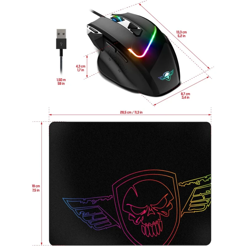 Ensemble Spirit of Gamer Spirit Pro M3 - Souris et Logiciel de Gaming - PRO-M3