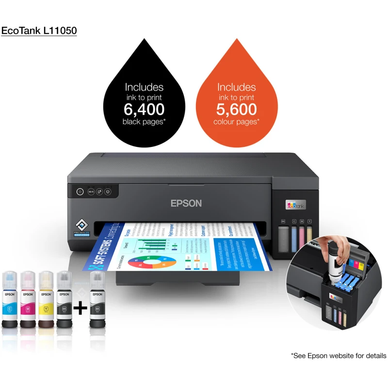 Imprimante Epson L11050 SFP Wi-Fi Couleur A3 8ppm B/W 15ppm Couleur - C11CK39403