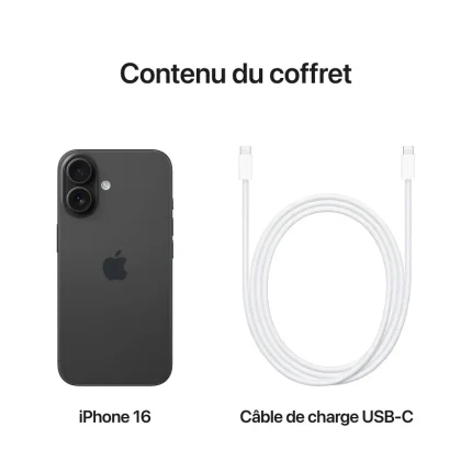 iPhone 16 256GB Noir (MYEE3ZD/A) - Prix maroc