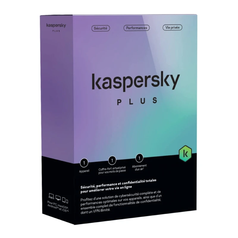 Acheter Kaspersky Plus 2023 – Antivirus 1 an pour 1 PC au Maroc sur Linksolutions.ma