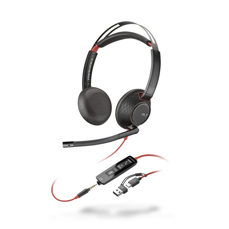 Micro-casque Poly Blackwire 5220 stéréo USB-C + Connexion 3