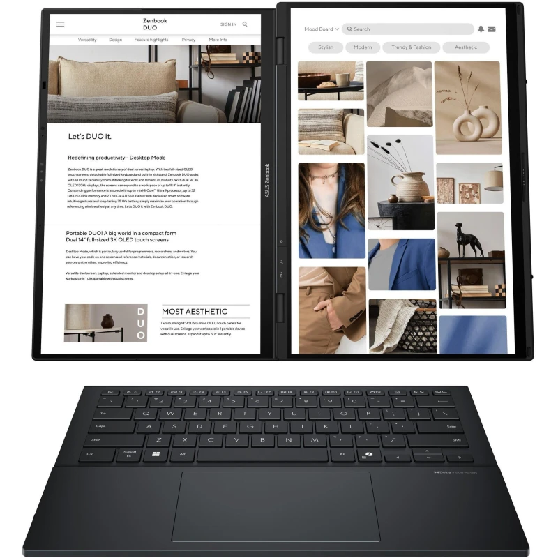 Ordinateur portable Asus Zenbook UX8406CA 14&Prime; WQXGA Ultra 9 Arrow Lake H 32Go 2To SSD + Bag (90NB14X1-M003A0) - Prix bas Maroc