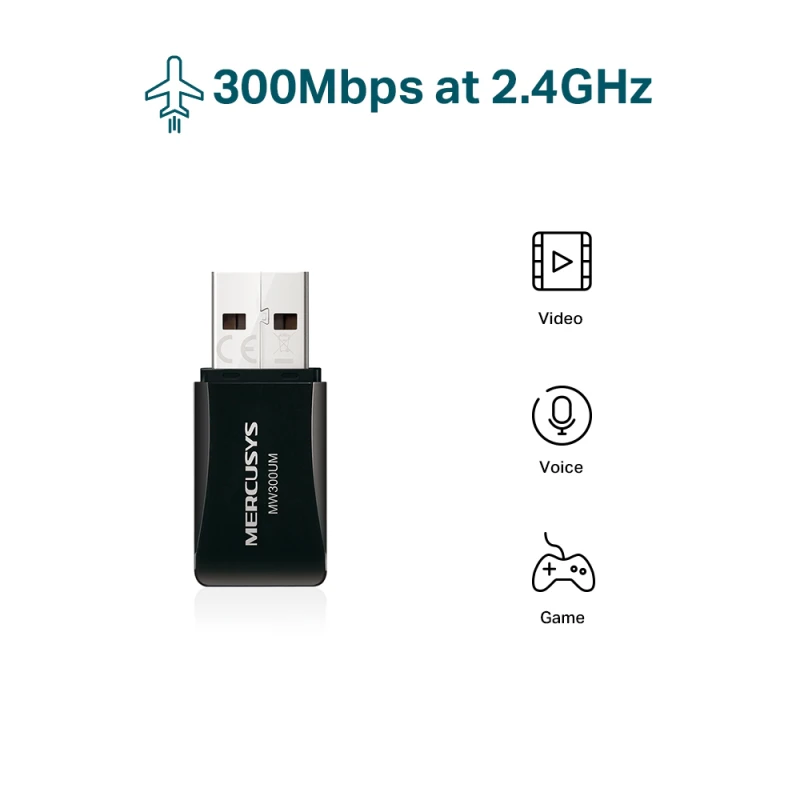 Point daccès Mercusys Adaptateur USB sans fil N300 (MW300UM) - Linksolutions.ma