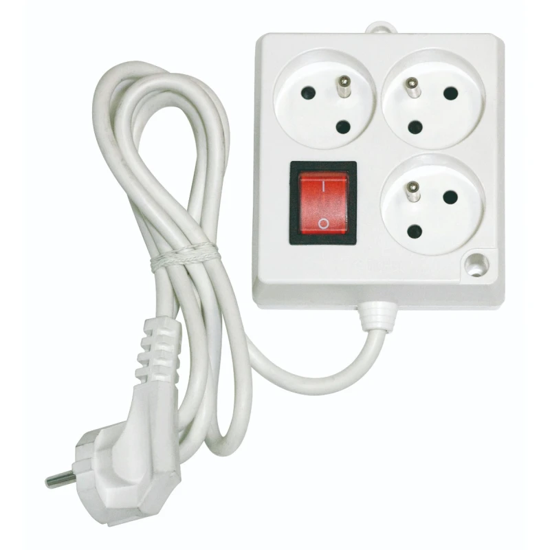 Rallonge Ingelec multiprise 3prises + interrupteur 3m (2P+T) (47456) - Linksolutions.ma