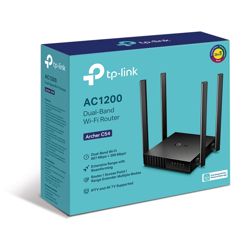Routeur Tp-link sans fil Fast Ethernet Bi-bande (2.4GHz/5GHz) Noir (ARCHER C54)