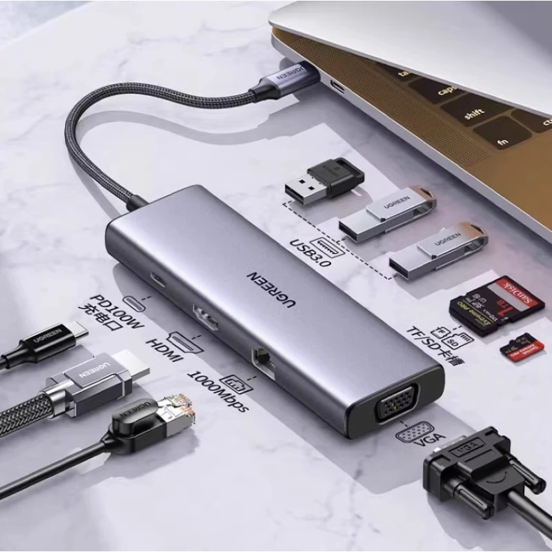 Station d'accueil Ugreen Docking USB-C 9-en-1 - Ultra Polyvalente - 15600