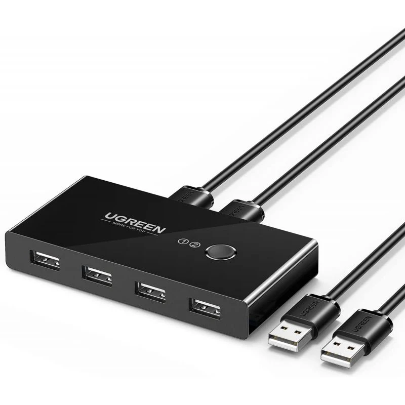 Ugreen 30767 Switch Commutateur USB 2.0 4 Ports Pour 2 PC 2 Entrees 4 Sorties USB