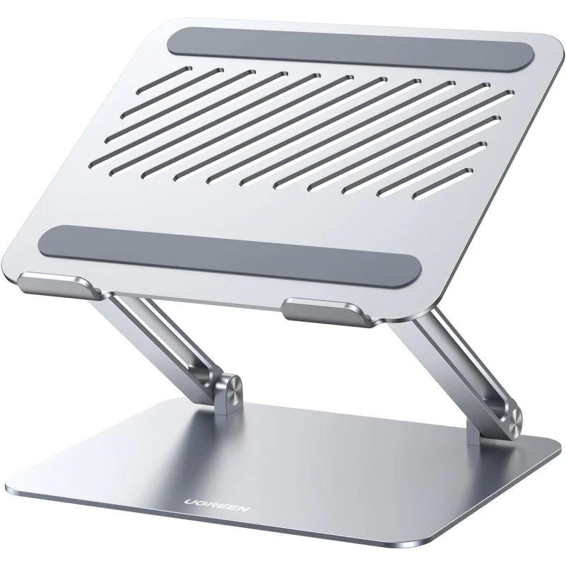 Support Ordinateur Portable Pliable En Aluminium Argenté – Universel, Léger Et Anti-dérapant
