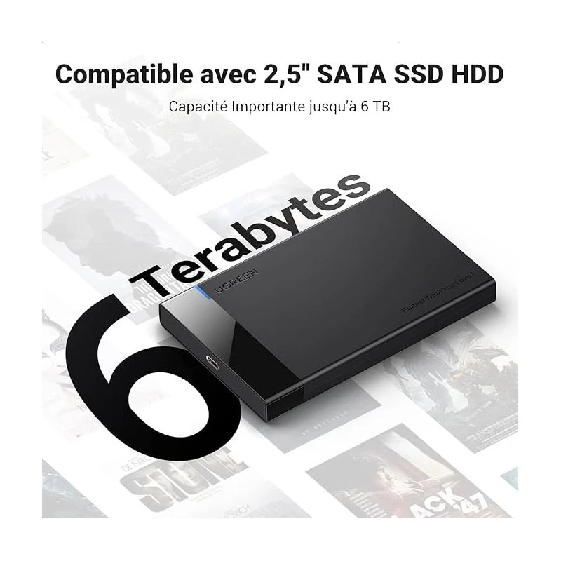 Ugreen 50743 Boitier Externe SATA HDD USB-C Vers 2.5 SATA