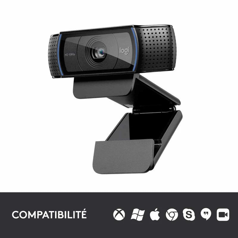 WebCam Logitech HD Pro C920 Refresh avec deux microphones intégrés (960-001055)