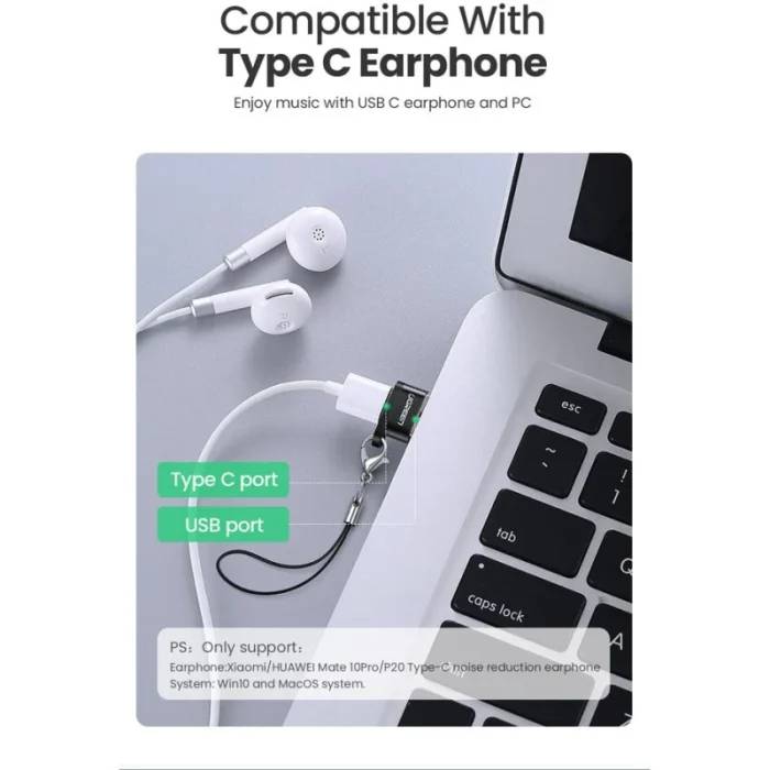 Adaptateur USB Ugreen USB-A 2.0 vers USB-C Femelle Noir (50568) - Achat Maroc - Linksolutions