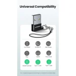 Adaptateur USB Ugreen USB-A 2.0 vers USB-C Femelle Noir (50568) - Prix Maroc - Linksolutions