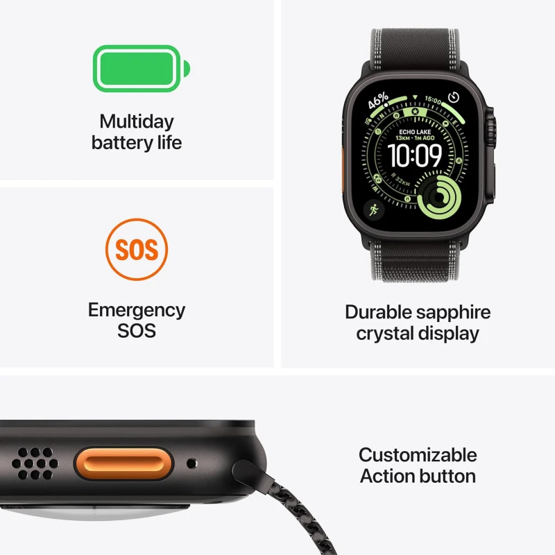 Apple Watch Ultra 3 – Alpine Loop Noir (MF0V4AF/A) - Prix Maroc - linksolutions.ma
