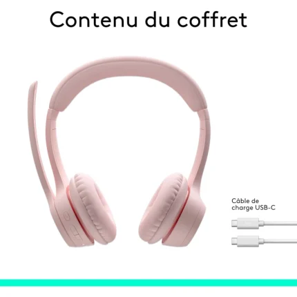Casque Bluetooth Logitech Zone 300 Rose (981-001412) - Prix moins cher - Linksolutions