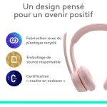 Casque Bluetooth Logitech Zone 300 Rose (981-001412) - Achat Maroc - Linksolutions