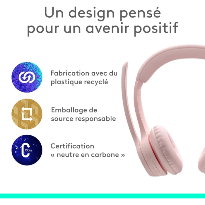Casque Bluetooth Logitech Zone 300 Rose (981-001412) - Achat Maroc - Linksolutions