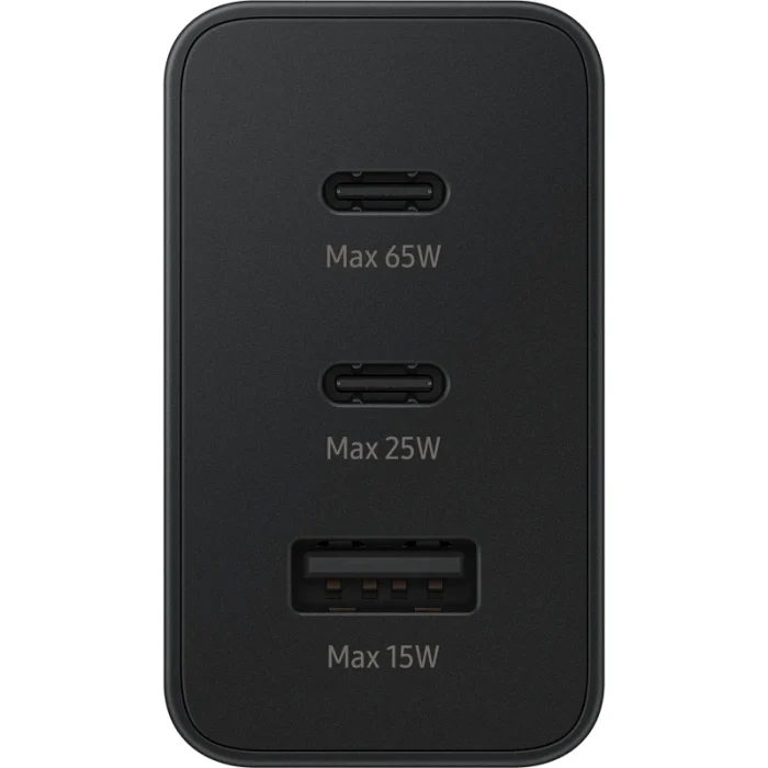 Chargeur Samsung Trio 65W rapide USB-C multi ports Noir (EP-T6530NBEGWW) - Prix Maroc - Linksolutions