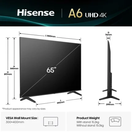 Smart TV Hisense 65 pouces UHD 4K VIDAA (HIS65A6Q) - Prix Maroc - Linksolutions