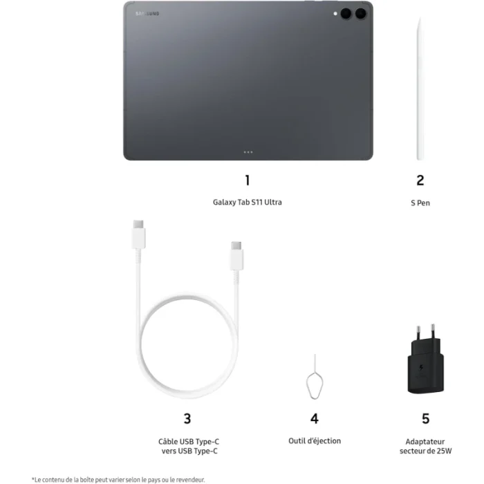 Tablette Samsung Tab S11 Ultra 146&Prime; (12Go / 512Go) – 5G Double SIM Gris (SM-X936BZAEMWD) - Prix Maroc - Linksolutions
