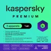Antivirus KASPERSKY Premium 3 appareils 1 an licence digitale (KL10478BCFS-25FFPMAG) - Prix Maroc - Linksolutions
