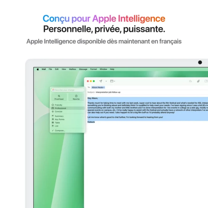 apple imac m4 24″ (2024) 16go 256go vert (mwue3fn/a)
