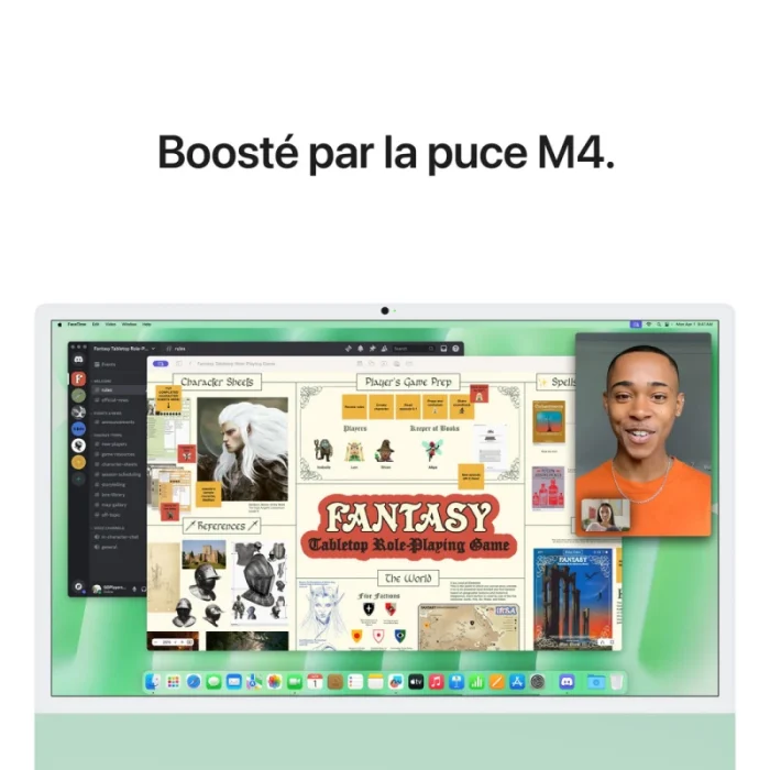 apple imac m4 24″ (2024) 16go 256go vert (mwue3fn/a)