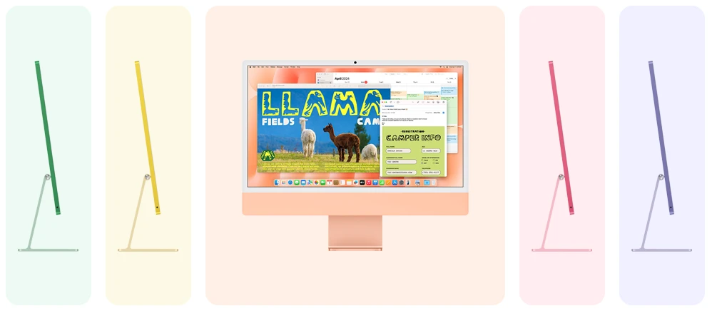 apple imac m4 24″ (2024) 16go 512go rose (mwv53fn/a)