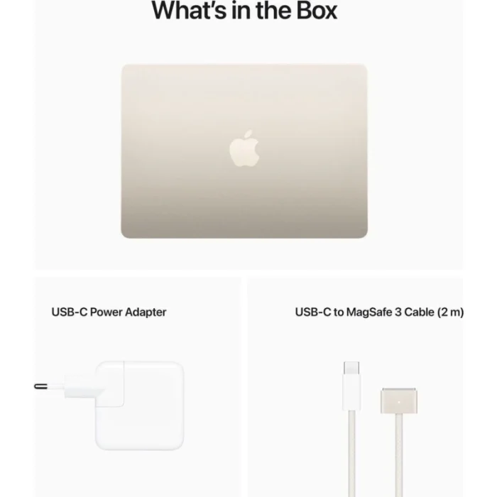 apple macbook air m2 13,6″ 8go 256go or stellaire (mly13fn)
