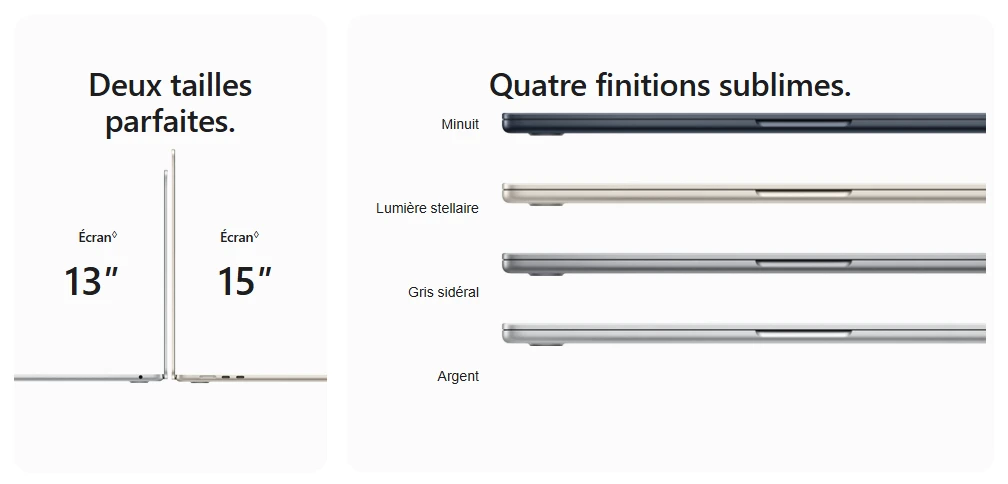 apple macbook air m3 13″ (2024) 16go 256go lumière stellaire (mc8j4fn/a)