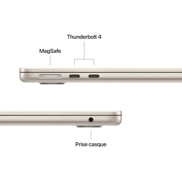 apple macbook air m4 13″ (2025) 16go 256go lumière stellaire (mw0y3fn/a)