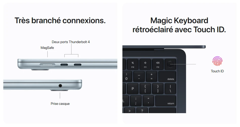 apple macbook air m4 13″ (2026) 16go 256go lumière stellaire (mw0y3fna)