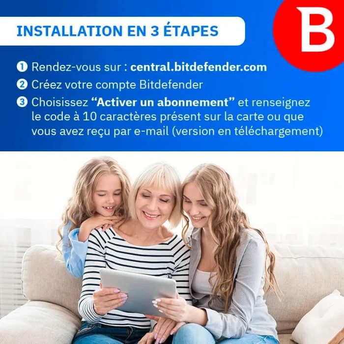 bitdefender total security antivirus 3 appareils 1 an (cr ts 3 12exfr)