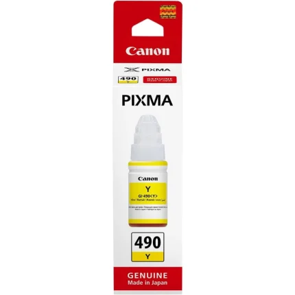 bouteille d’encre canon gi 490 jaune encre originale (0666c001ac)