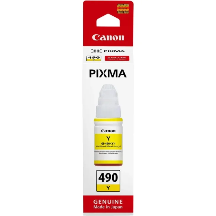 bouteille d’encre canon gi 490 jaune encre originale (0666c001ac)